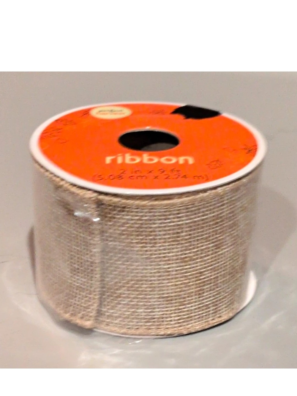 Natural Burlap Ribbon Roll - Cream Accent Ribbon -3 Rolls